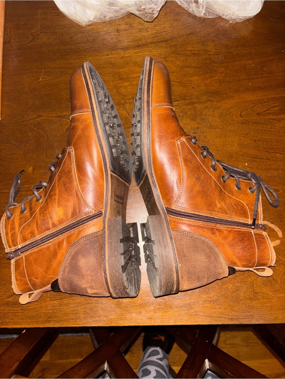 Men's Brown Leather Chukka Lace-Up Boots - Picture 3 of 8